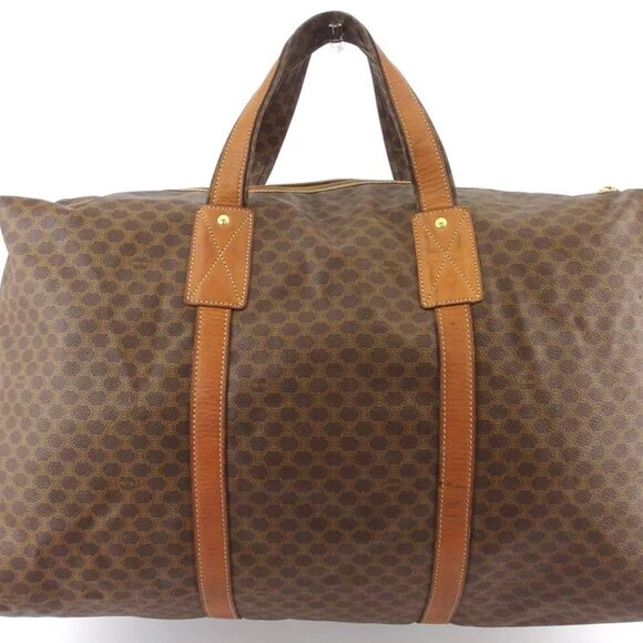 CELINE Boston bag macadam beige PVC ?~ leather Authentic used - Picture 2 of 9